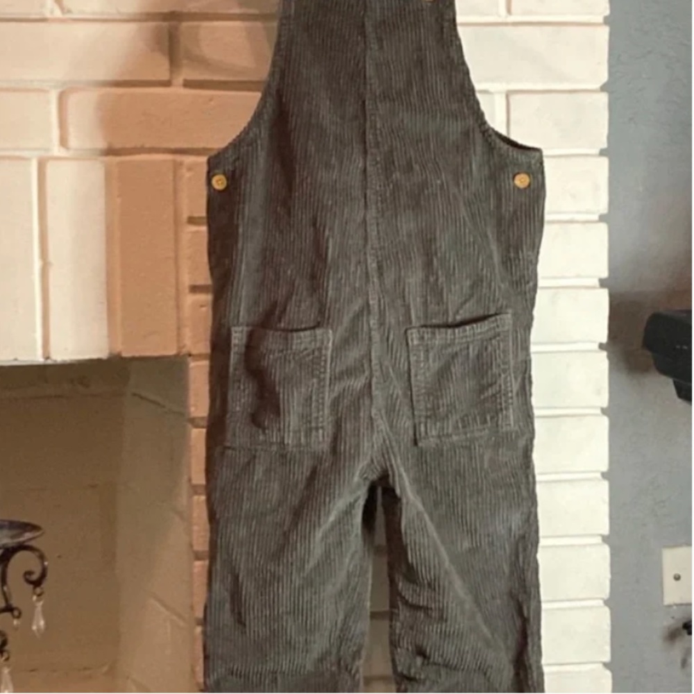 LITTLE CO. by Lauren Conrad Gray Green Corduroy Overalls 5 Boy Girl - Picture 8 of 8